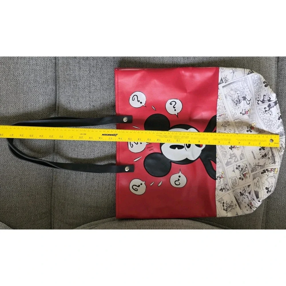 Disney Mickey Mouse Comic Strip‎ Premium Large Faux Leather Tote Bag